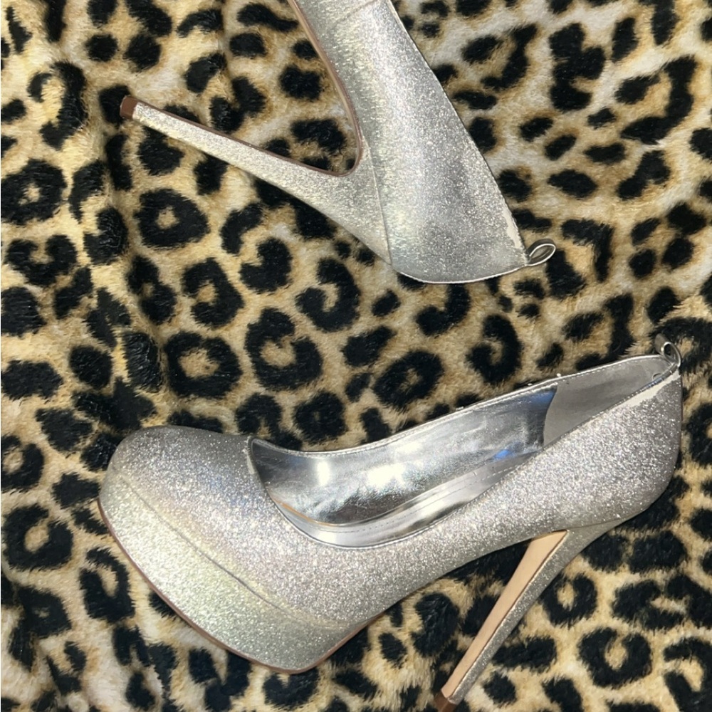 Aldo Shimmering Silver Heels